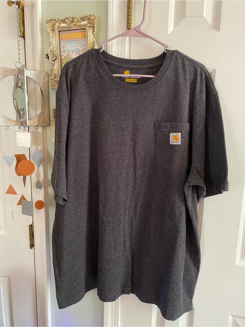 Carhartt T-Shirt Mens XL Gray K87 Pocket Short Sleeve Original Fit Workwear Tee